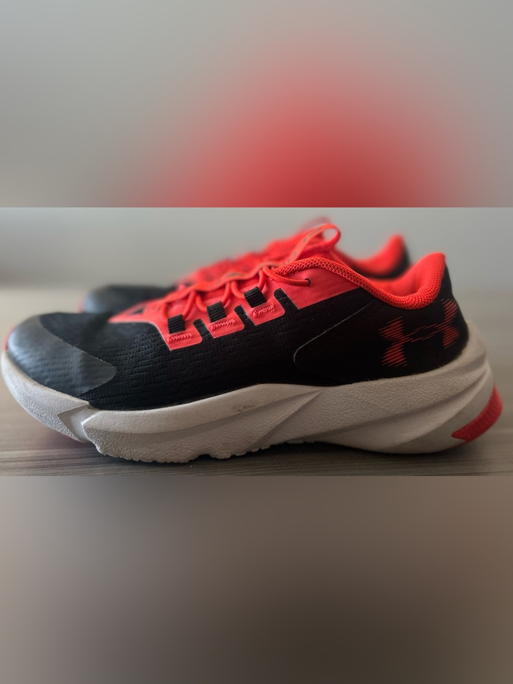 Under Armour Black and Red Kids' Training Sneakers